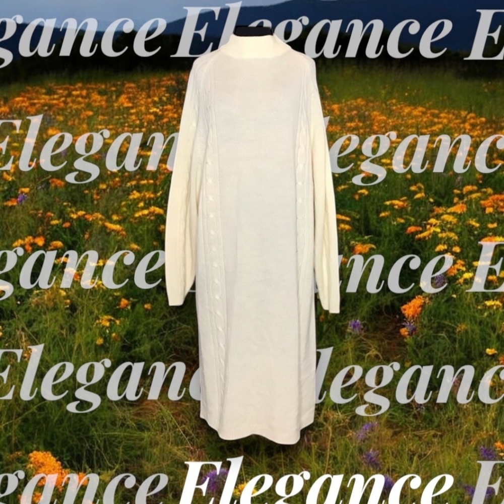 NWOT YARNWORKS CREAM MIDI DRESS